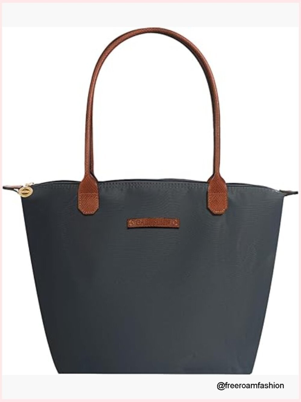 Lightweight Nylon Tote Bag with Zipper Closure Durable Waterproof Purse